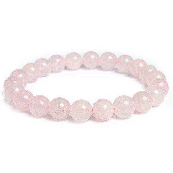 Natural Pink Rose Quartz Stretch Bracelet- The stone of Peace, Love and Kindness - Picture 1 of 3